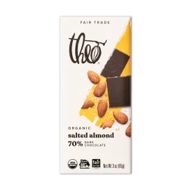 Theo Dark Chocolate Salted Almond Bar